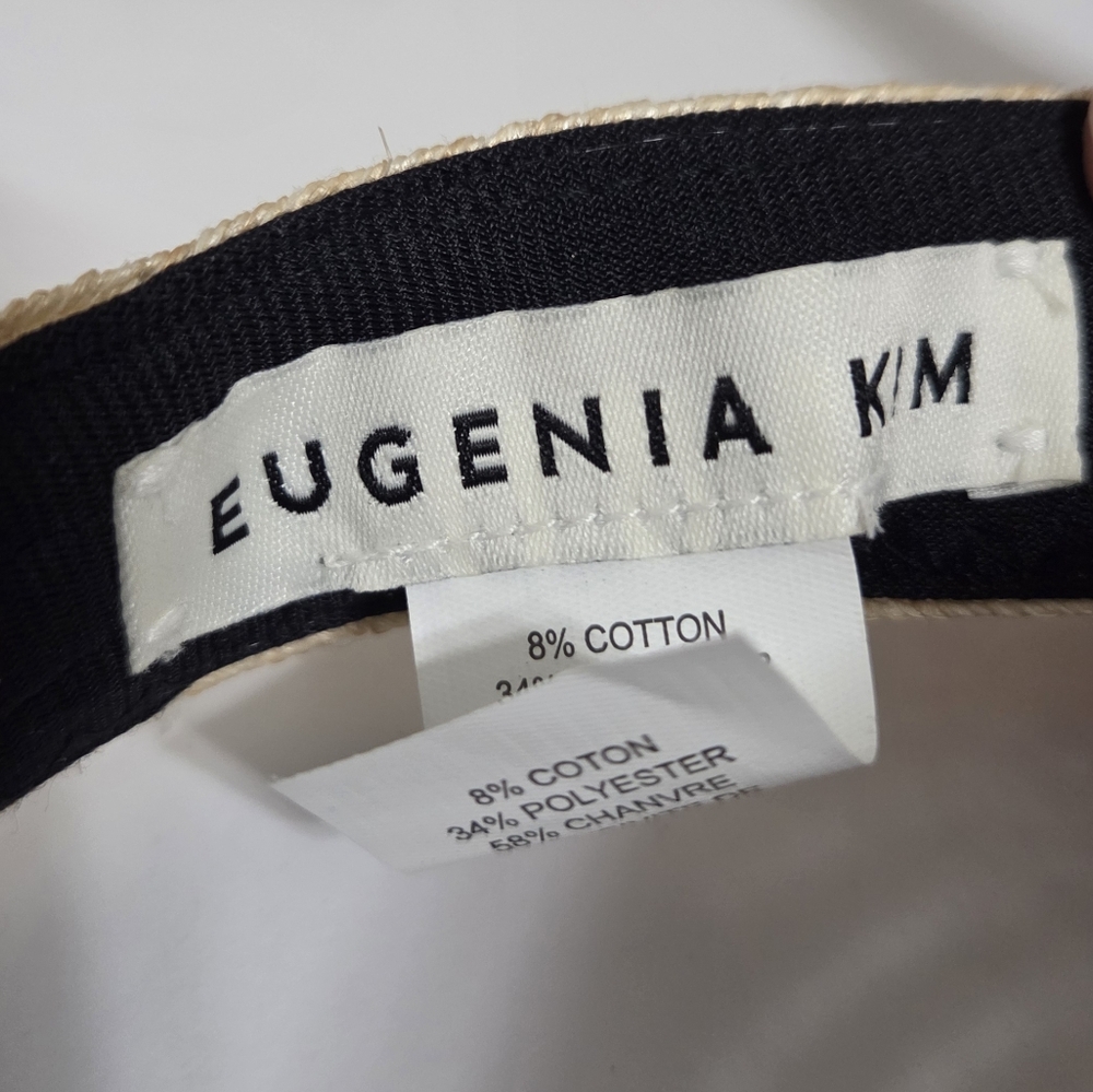 Eugenia Kim VICKY Straw Woven Weave Mesh Sun Visor Hat Accessory Natural - Picture 7 of 9